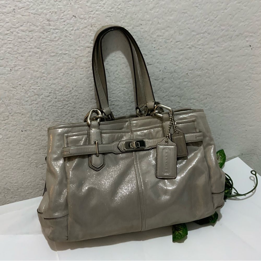 Coach Metallic Gray Satchel Bag Style G1126-18773 Handbag Purse